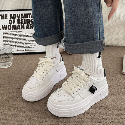 Damen Sneaker Hochsohlen Atmungsaktiv Schwarz