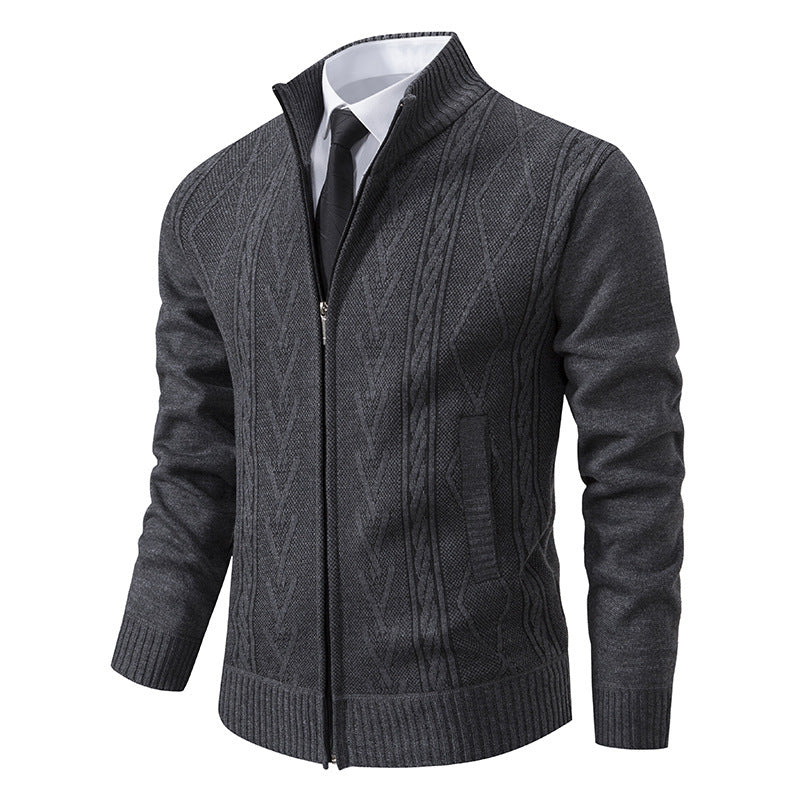 Herren Strickjacke Struktur Webung Modern