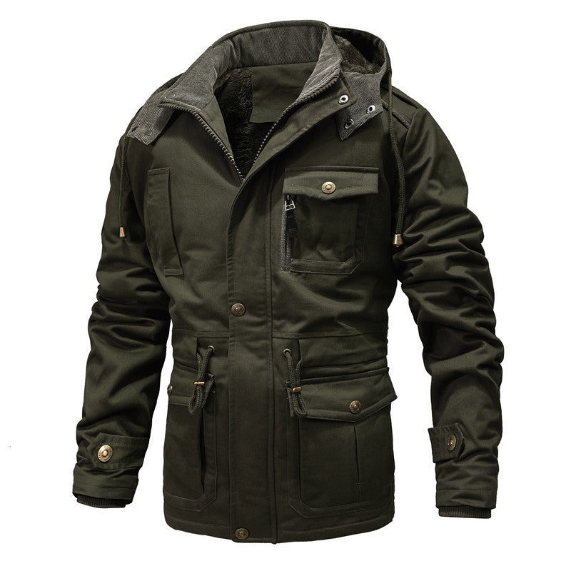 Herren Winterjacke Modisch Multifunktions mit Kapuze Fleece