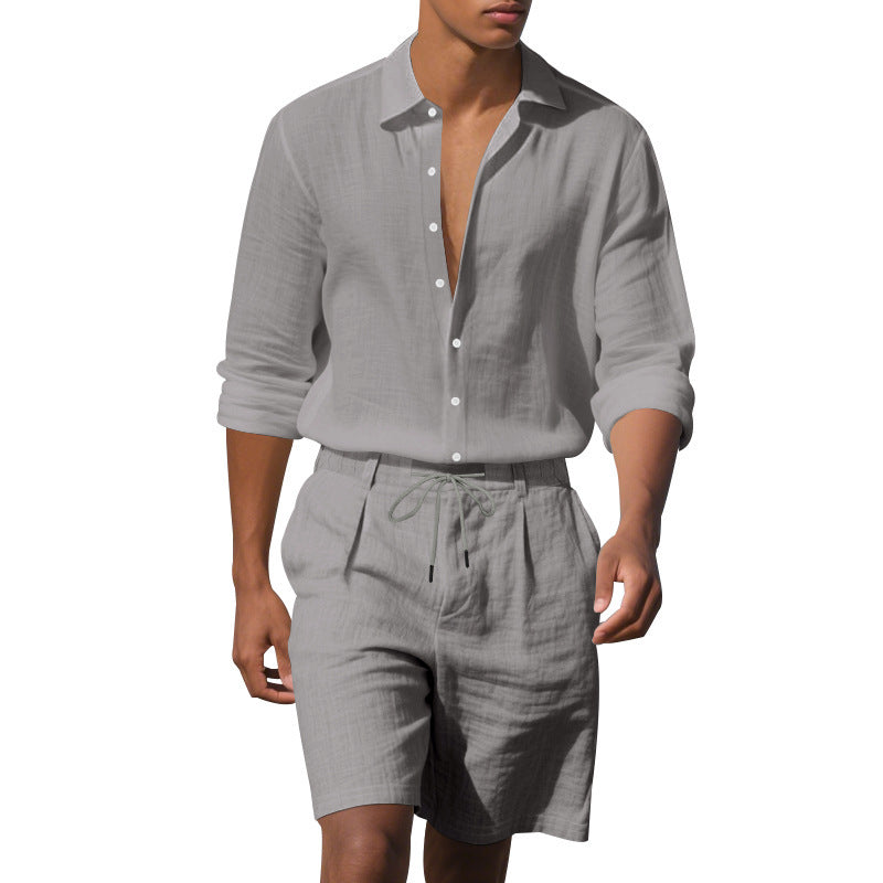Leinenhemd Herren Sommer Leicht Modisch
