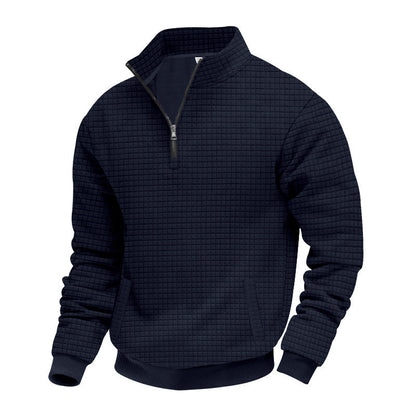 Herren Fleece Pullover Funktionell Mit Reißverschluss und Taschen