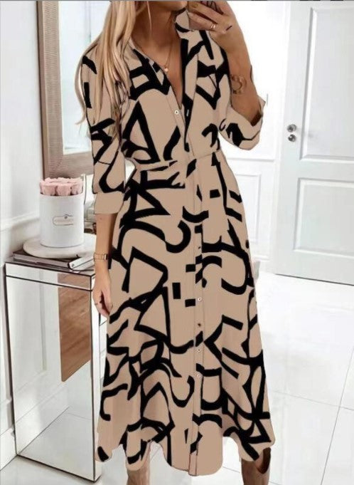 BerlinGlamour Langarm-Wickelkleid mit polierten Knöpfen vorne
