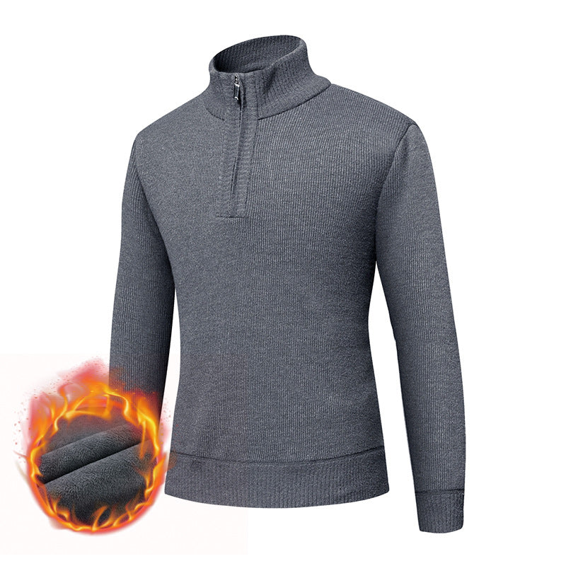 Herren Rollkragenpullover Kuschelig Warm Reißverschluss