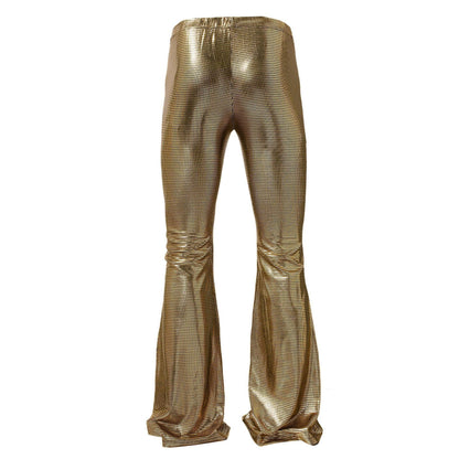 Herren Partyhose Glänzend Weites Bein Mesh Design