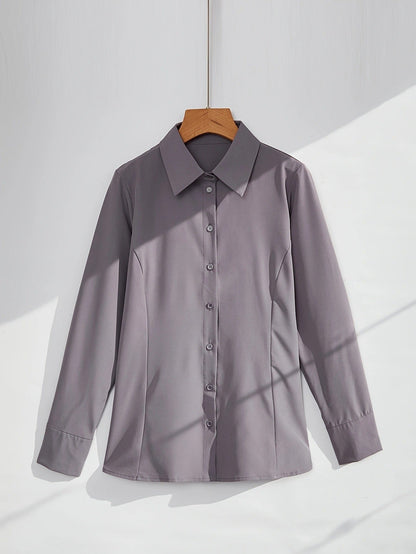 Elegantes Damen Blusen-Shirt mit Steppnaht und Taillenschnitt