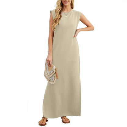 Damen Maxikleid Elegant Lang Ärmig Schlicht - BerlinGlamour