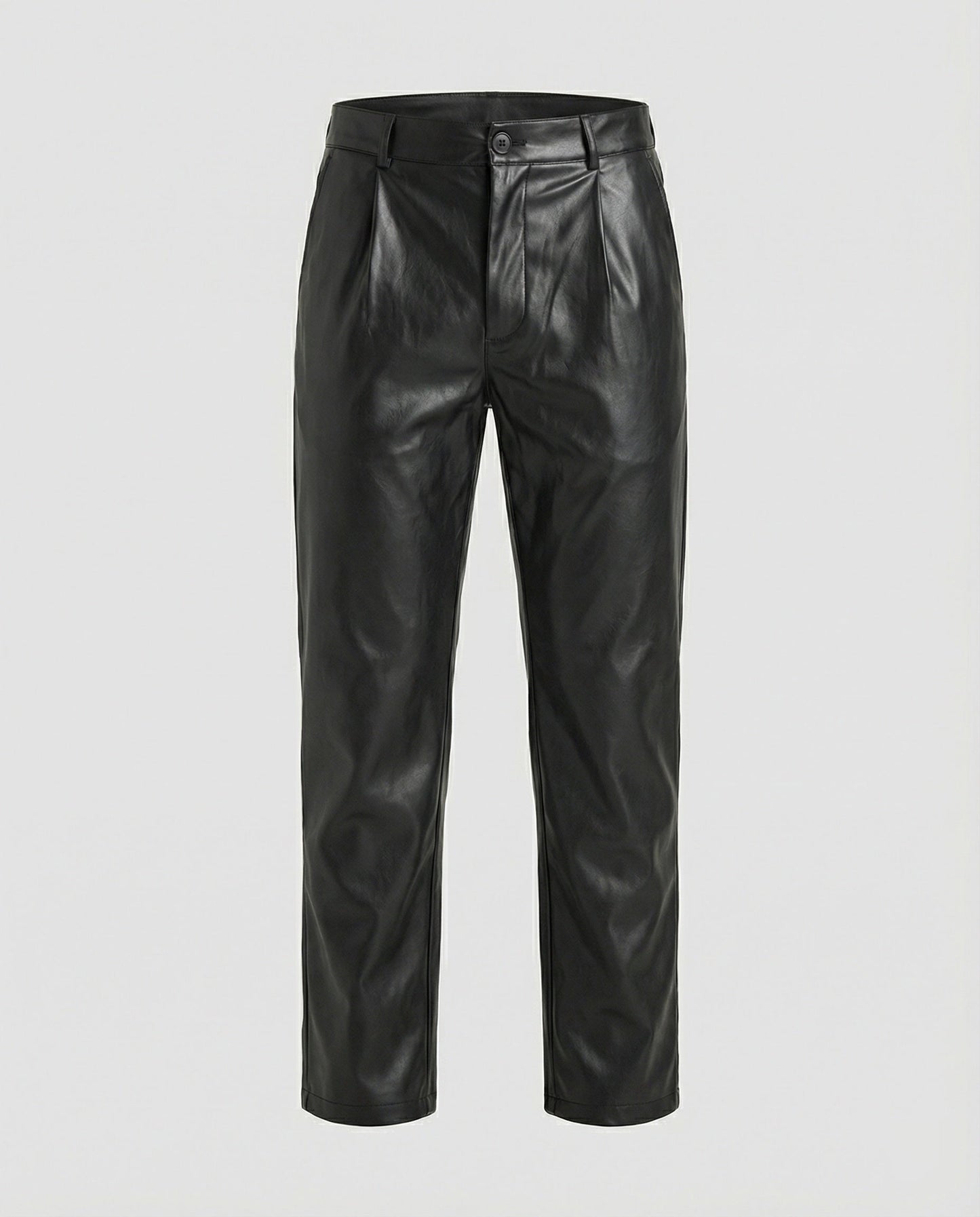 Herren Lederhose Elegant Geschnitten Schwarz
