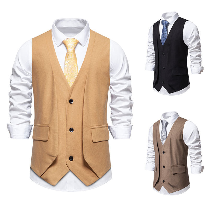 Herren Weste Slim Fit Elegant mit Taschen