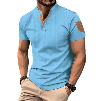 Herren Poloshirt Kurzarm Elegant mit Knöpfen