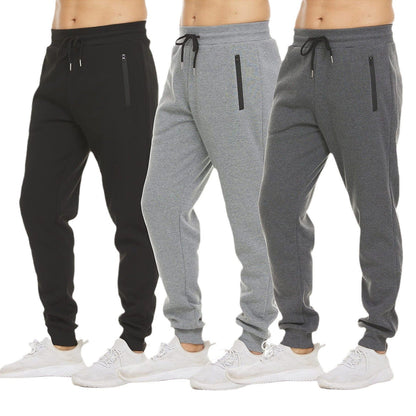 Herren Jogginghose Slim Fit mit Reißverschlusstaschen Grau