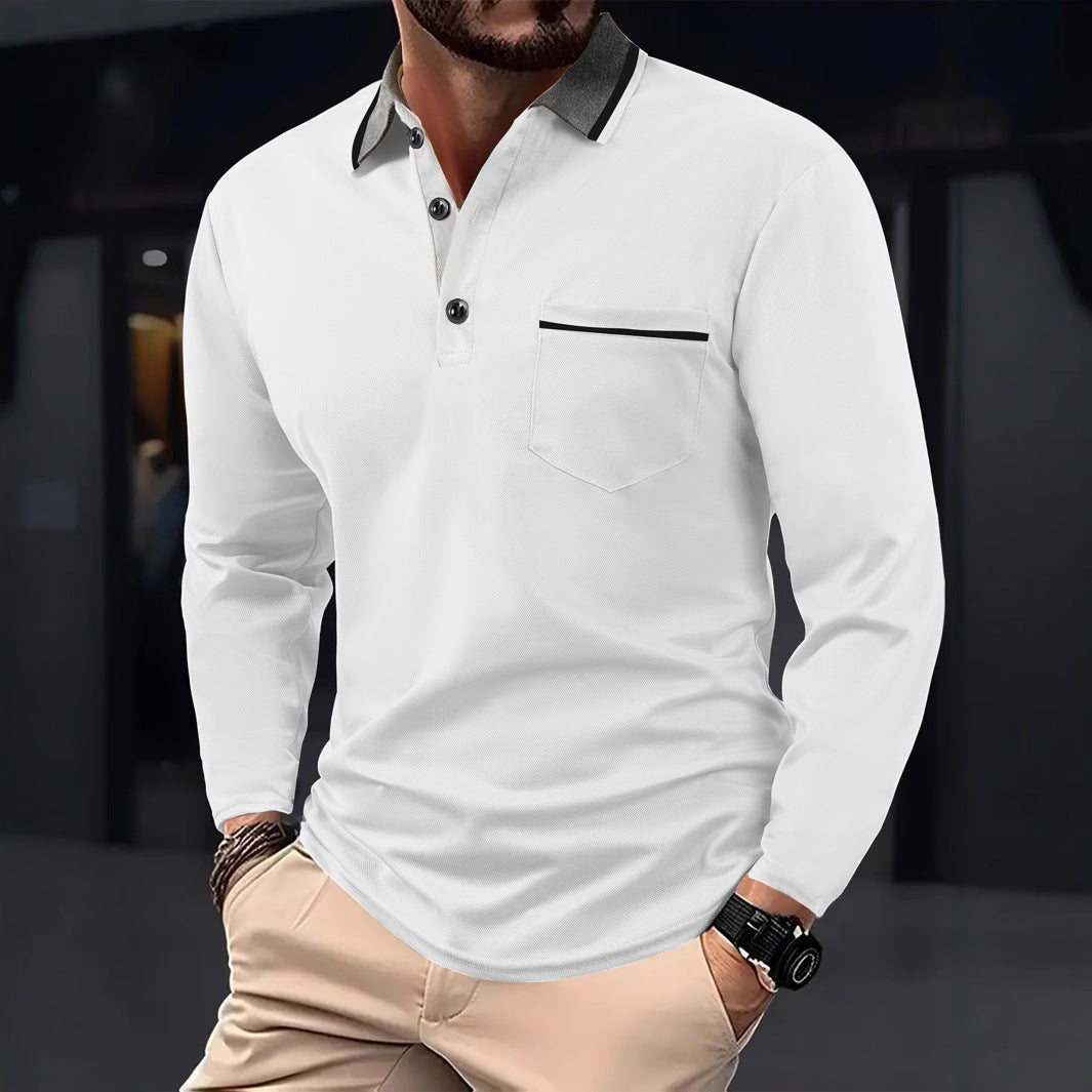 Herren Polohemd Modern Kragen Kontrastfarben Slimfit