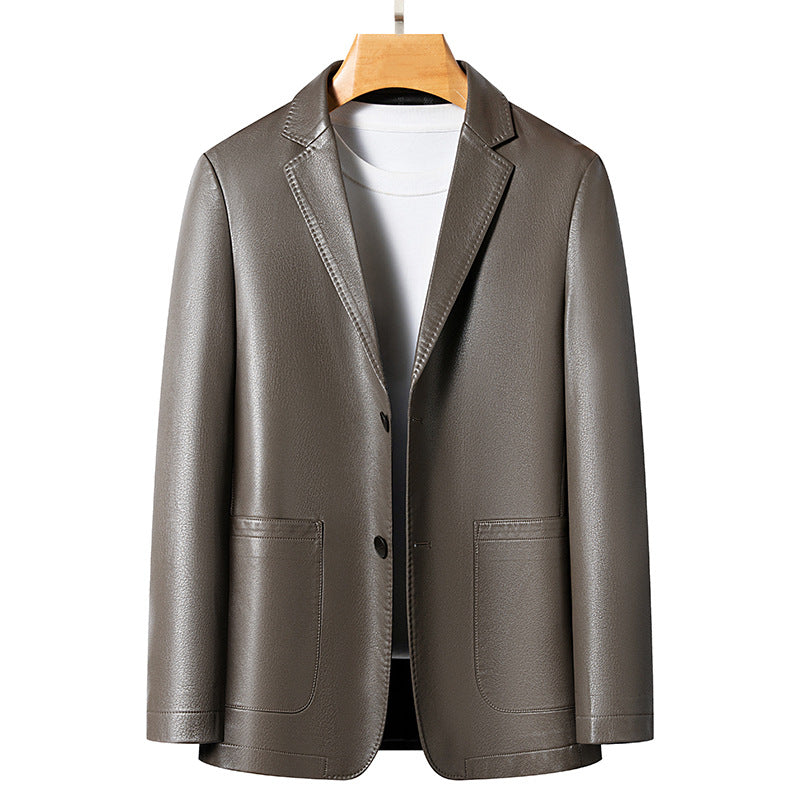 Herren Blazer Kunstleder Moderner Schnitt Eleganter Style - BerlinGlamour