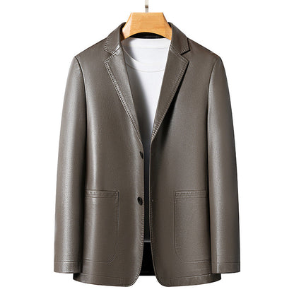 Herren Blazer Kunstleder Moderner Schnitt Eleganter Style - BerlinGlamour