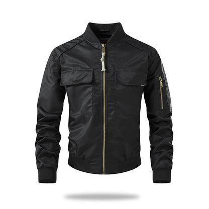 Herren Bomberjacke Modern mit Taschen und Stylishem Kragen