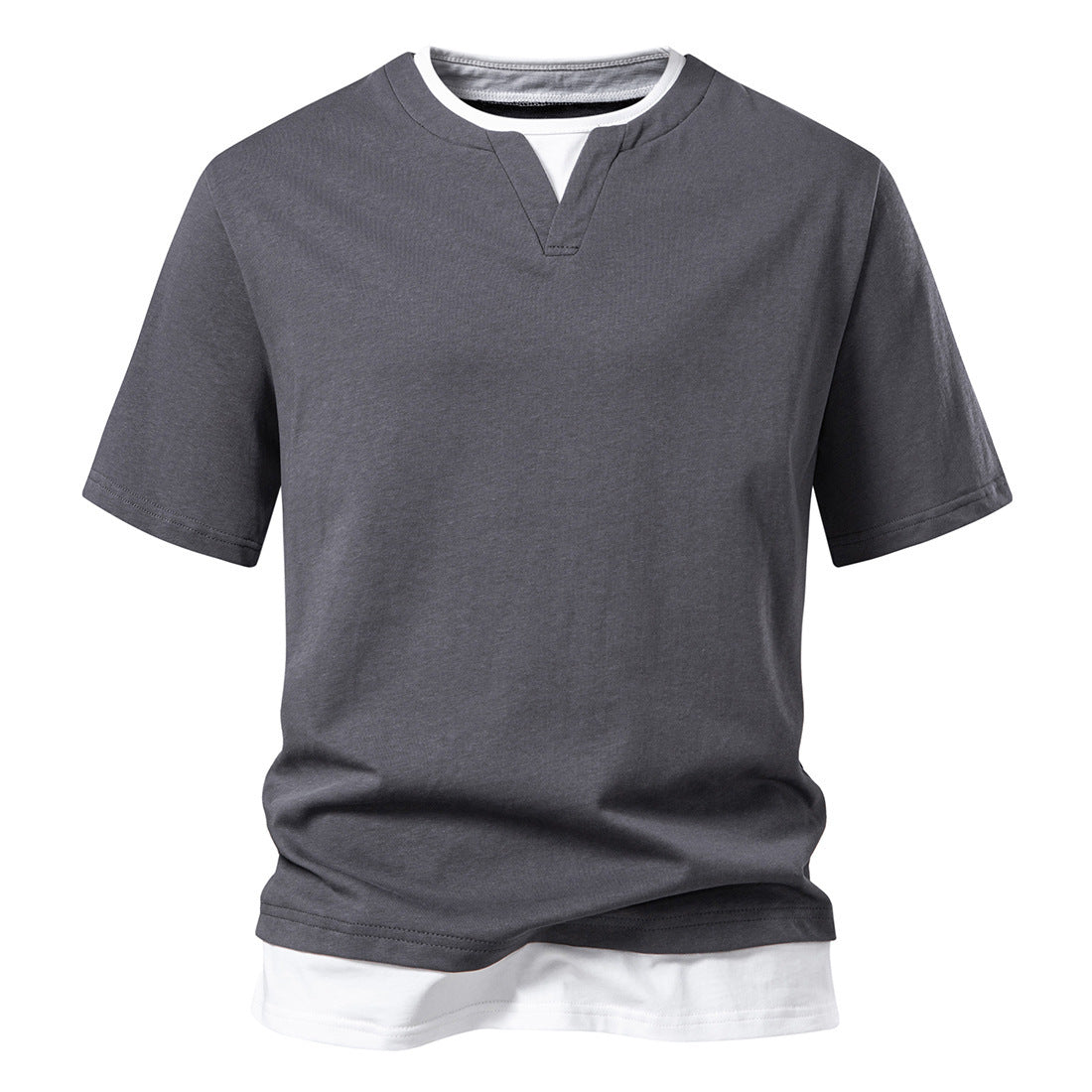 Herren T-Shirt V-Ausschnitt Modern Lässig Berlin Style