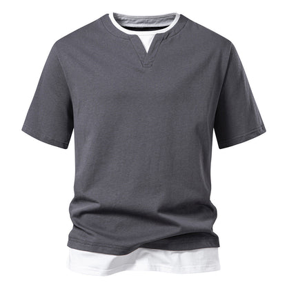 Herren T-Shirt V-Ausschnitt Modern Lässig Berlin Style
