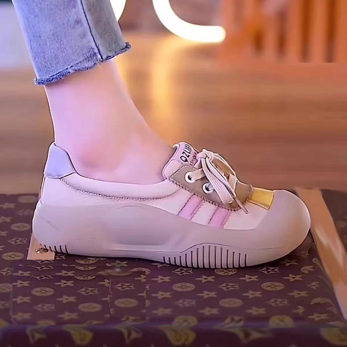 Damen Sneaker Sportlich Schnürschuhe Moderne Mode