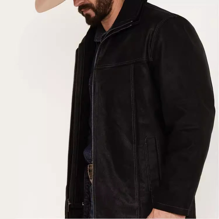 Lederjacke Herren Echtleder Bikerjacke Modern