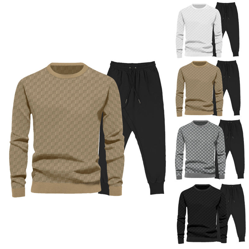 Herren Sportset Pullover Jogginghose Komplett Set Sportlich Grau