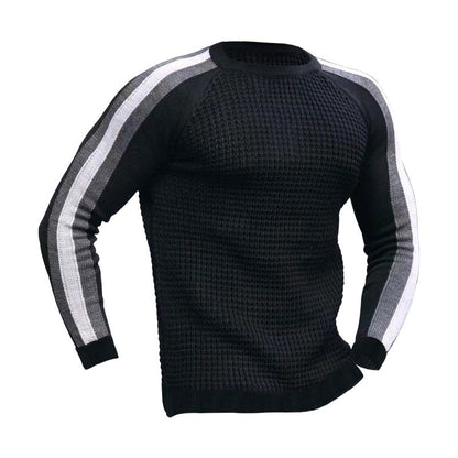 Herren Strickpullover Modern mit Kontraststreifen Trendig