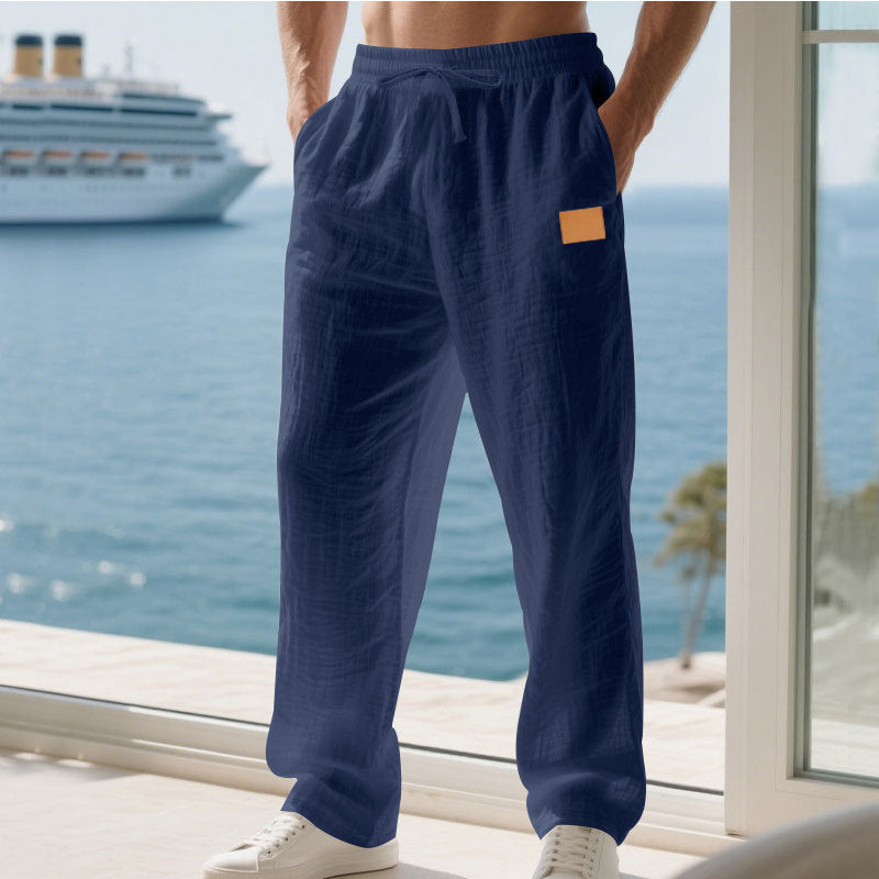 Herren Sommerhose Leicht Leinen Bequem Luftig