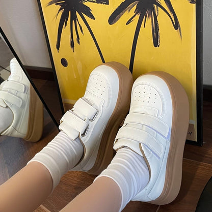 Damen Sneaker Komfortabel mit Klettverschluss Stylisch Schwarz