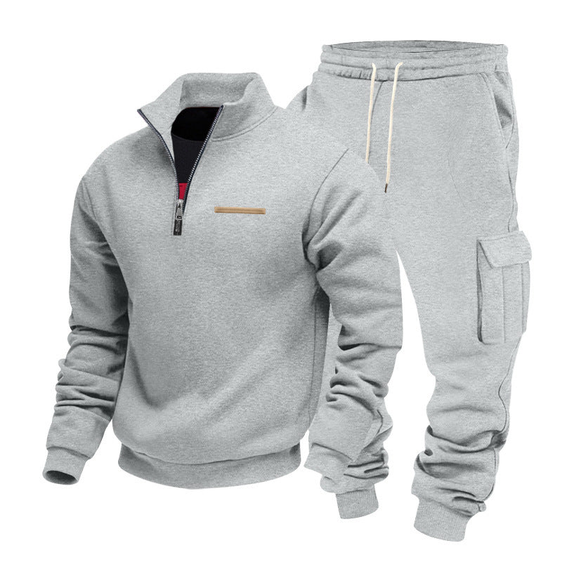 Herren Sportanzug Set Hochkragen Taschen Freizeit