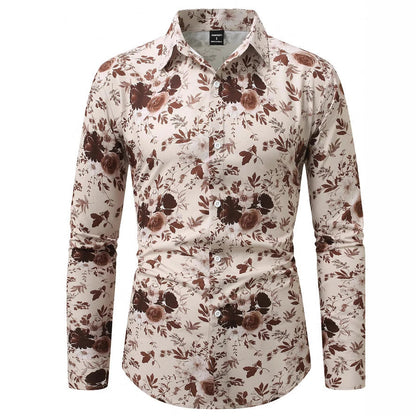 Herren Langarmhemd Floral Modern Slimfit