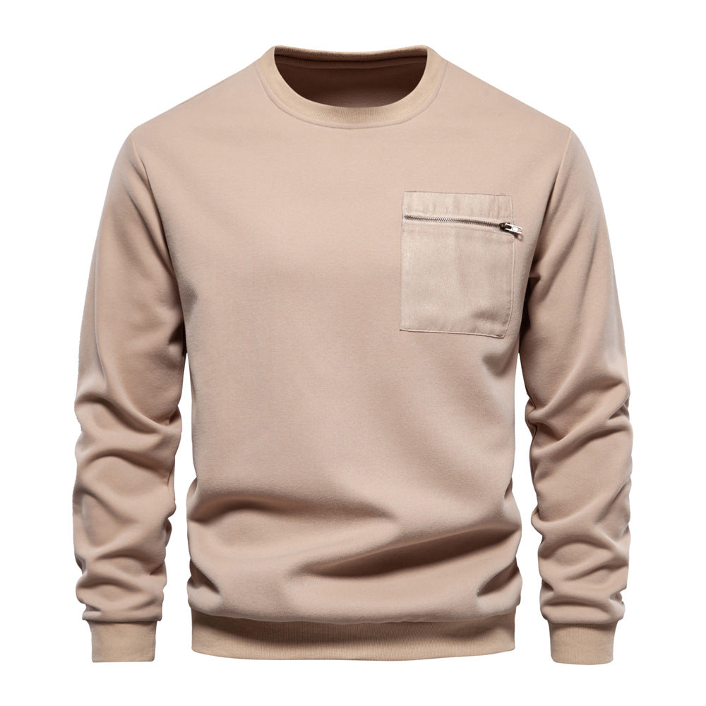 Herren Sweatshirt Soft Weich mit Brustreißverschluss