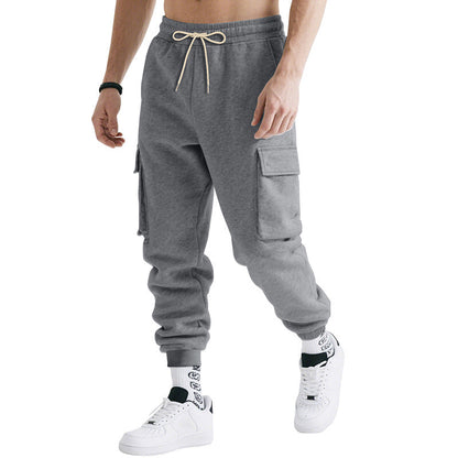 Herren Jogginghose Cargo-Style mit Reißverschlusstaschen Elastisch