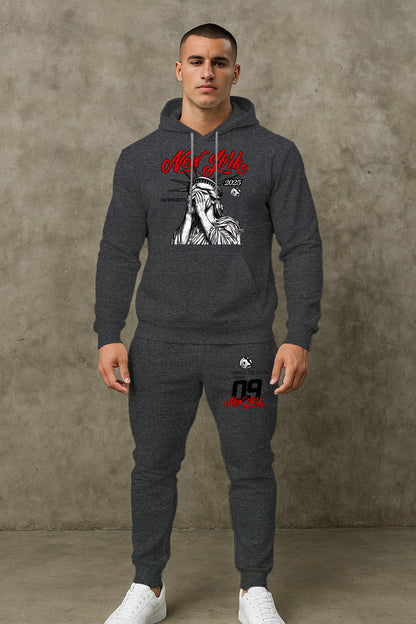 Herren Kapuzenpullover Set Lässig Mit Hose Sportlich