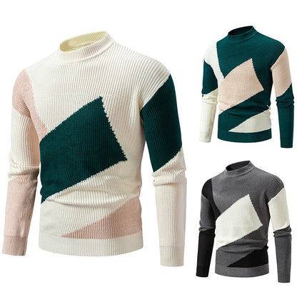 Herren Rollkragenpullover Modern Grafik Design Trendy - BerlinGlamour