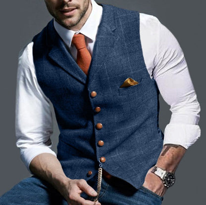 Herren Weste Modern mit Holzknöpfen Elegante Optik