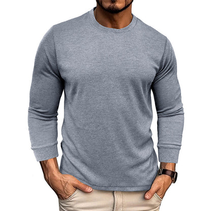 Herren Langarmshirt Slim Fit atmungsaktiv Baumwolle