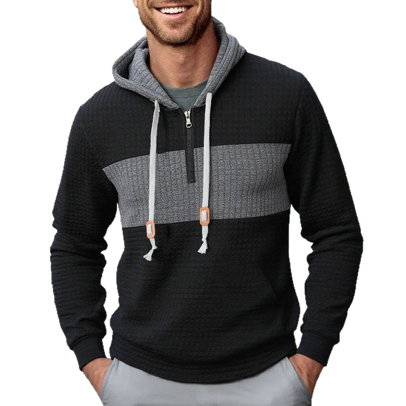 Herren Kapuzenpullover Strukturiert Modern Sportlich