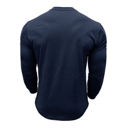 Herren Langarmshirt Modern Bequem Knopfleiste