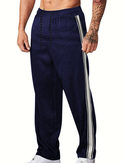 Herren Hosen Streifenmuster Elastisch Bequem