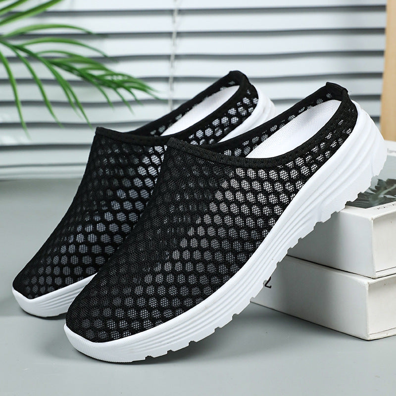Damen Pantoletten Atmungsaktiv Freizeit Schuhe Netzoptik - BerlinGlamour