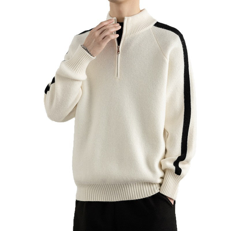 Herren Pullover Sportlich Modern mit Halbzipper