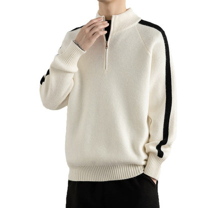 Herren Pullover Sportlich Modern mit Halbzipper
