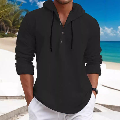 Herren Kapuzenpullover Lässig Modern mit Knöpfen