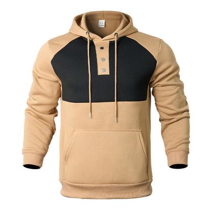 Herren Kapuzensweater Modern mit Kontrastärmeln