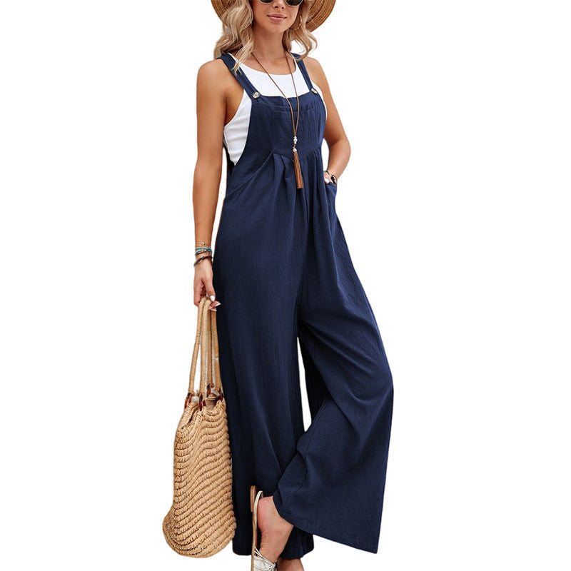 Damen Latzhose Weite Bequem Verstellbar Elegant