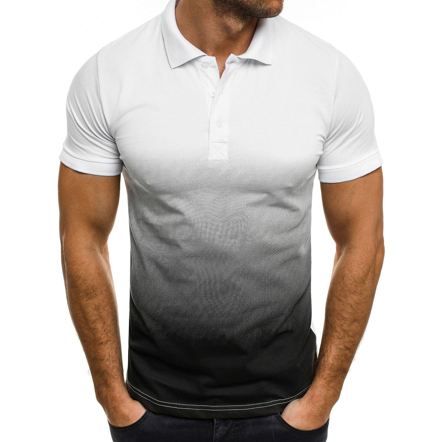Herren Poloshirt Atmungsaktiv Modern Farbverlauf Sommer