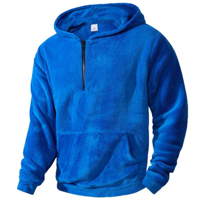 Herren Fleece-Hoodie Halblang Reißverschluss Sportlich