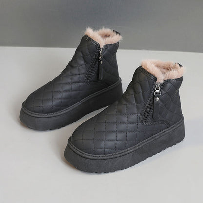 Damen Stiefel Warm Gefüttert Ankle Boots Reißverschluss
