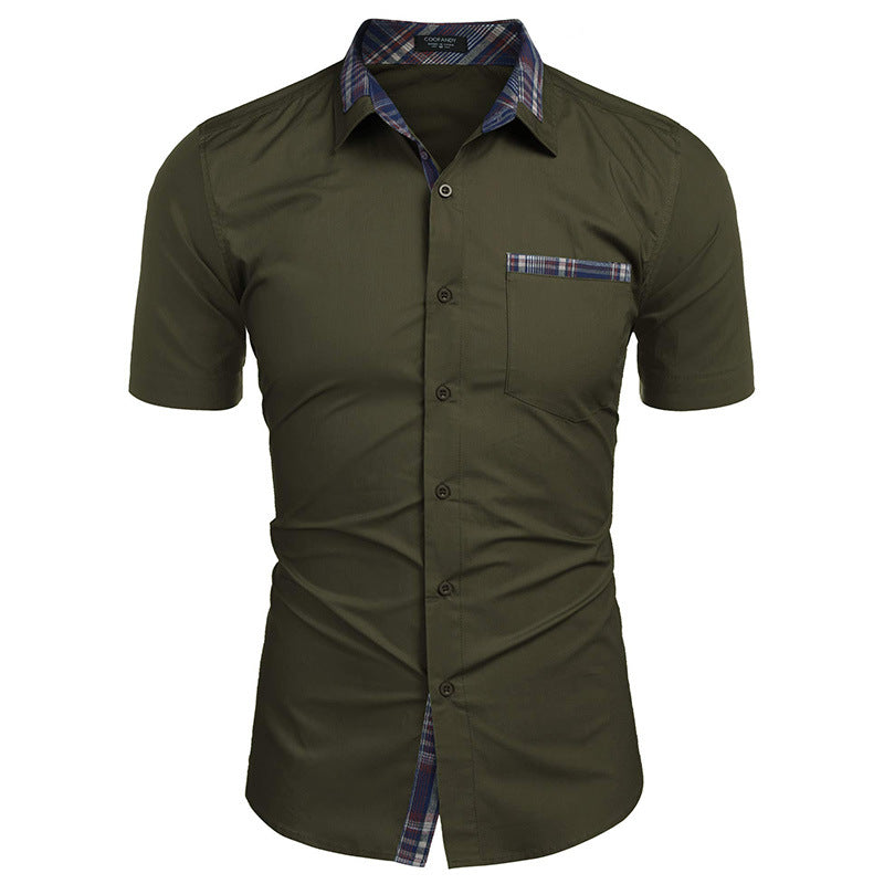 Herren Kurzarmhemd Modern Karo Elegantes Design - BerlinGlamour