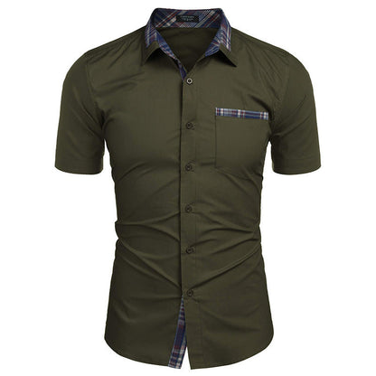 Herren Kurzarmhemd Modern Karo Elegantes Design - BerlinGlamour