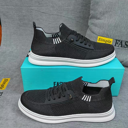 Damen Sport Sneakers Atmungsaktiv mit Reißverschluss Schwarz