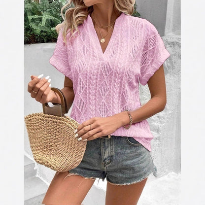 Damen Bluse Kurzarm Elegant Sommer
